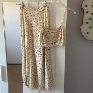 Reformation 2 piece crop top and maxi skirt